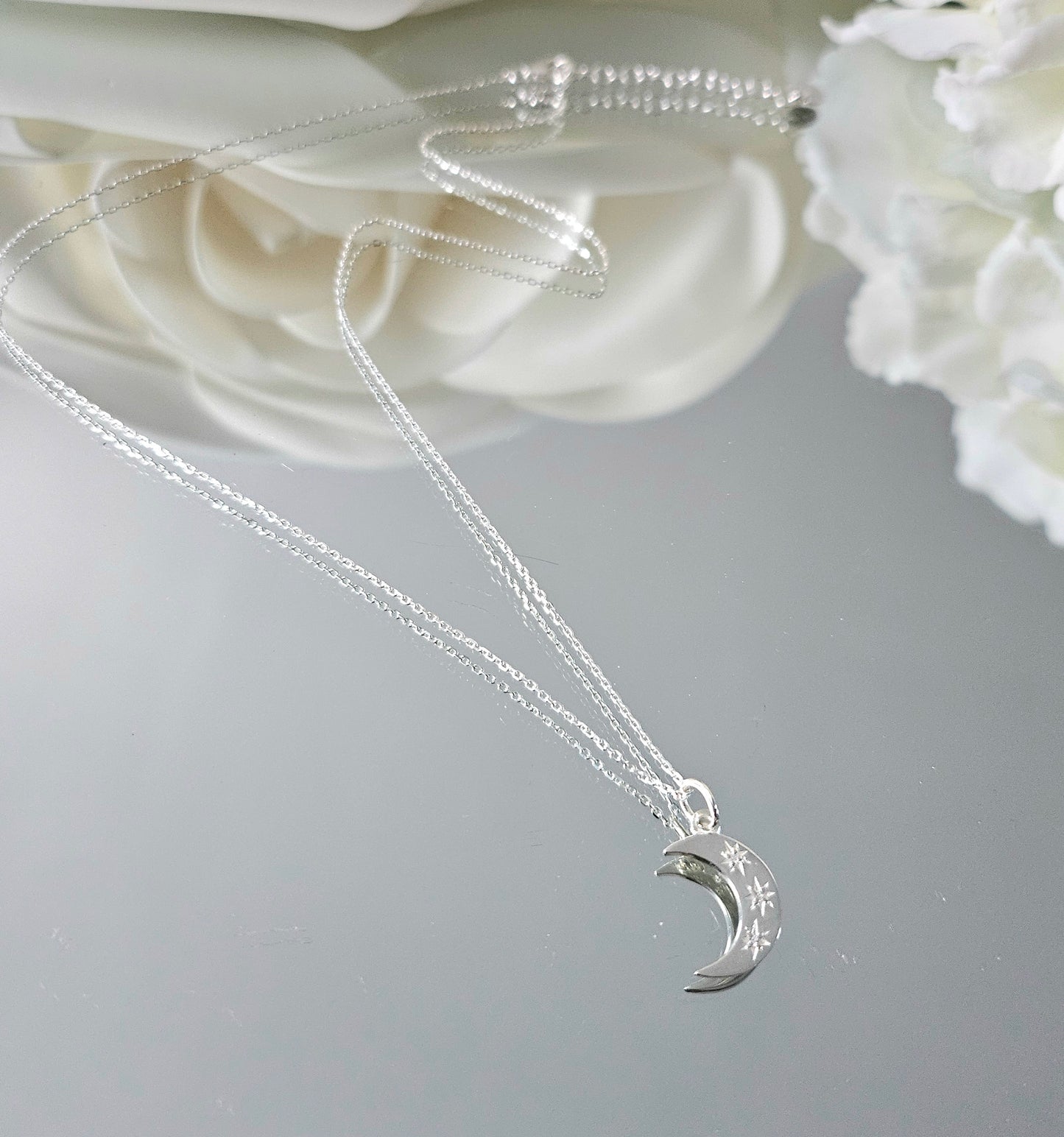 925 Silver Crescent Moon Necklace