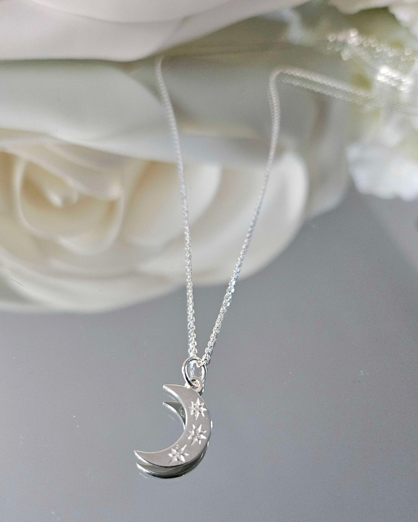 925 Silver Crescent Moon Necklace