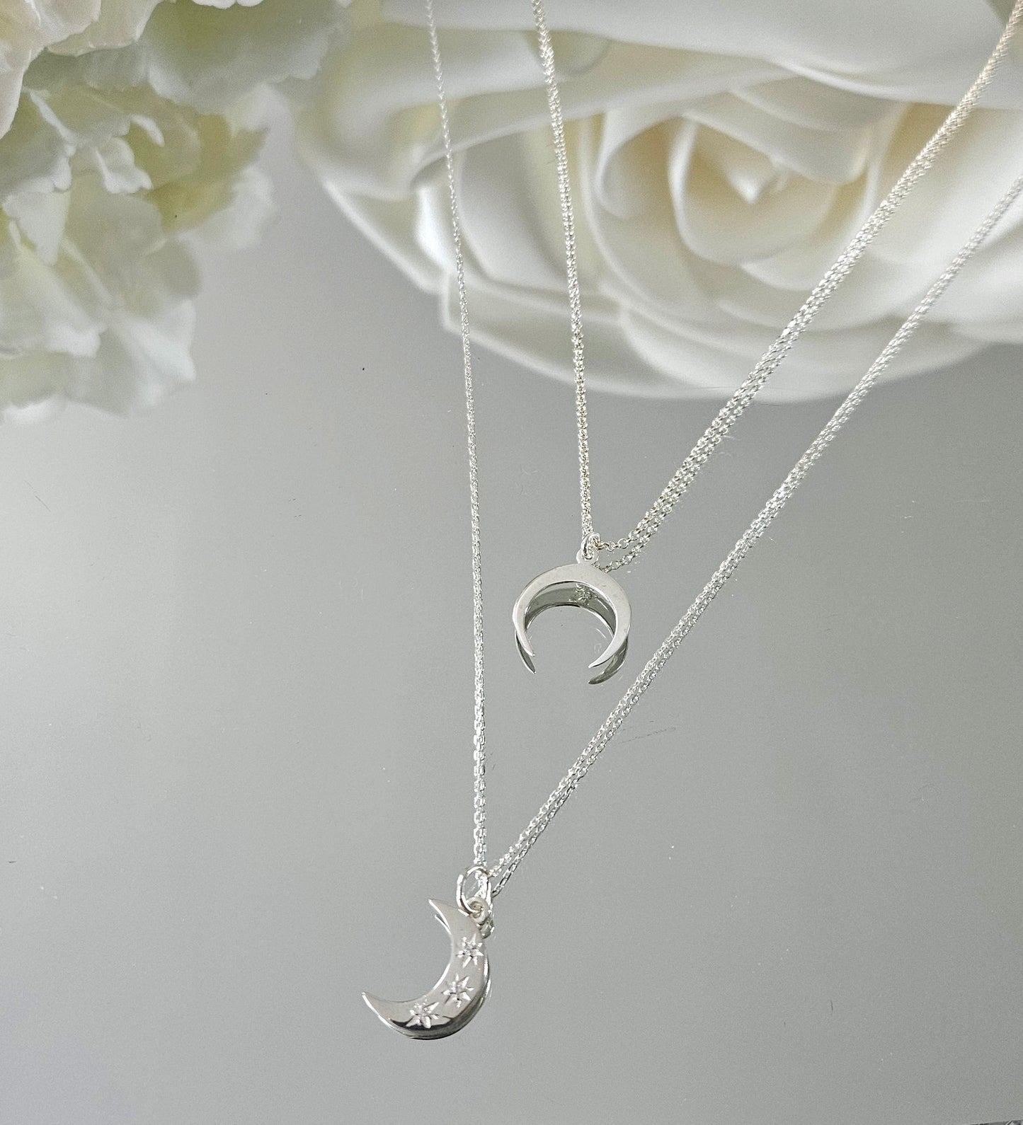 925 Silver Crescent Moon Necklace