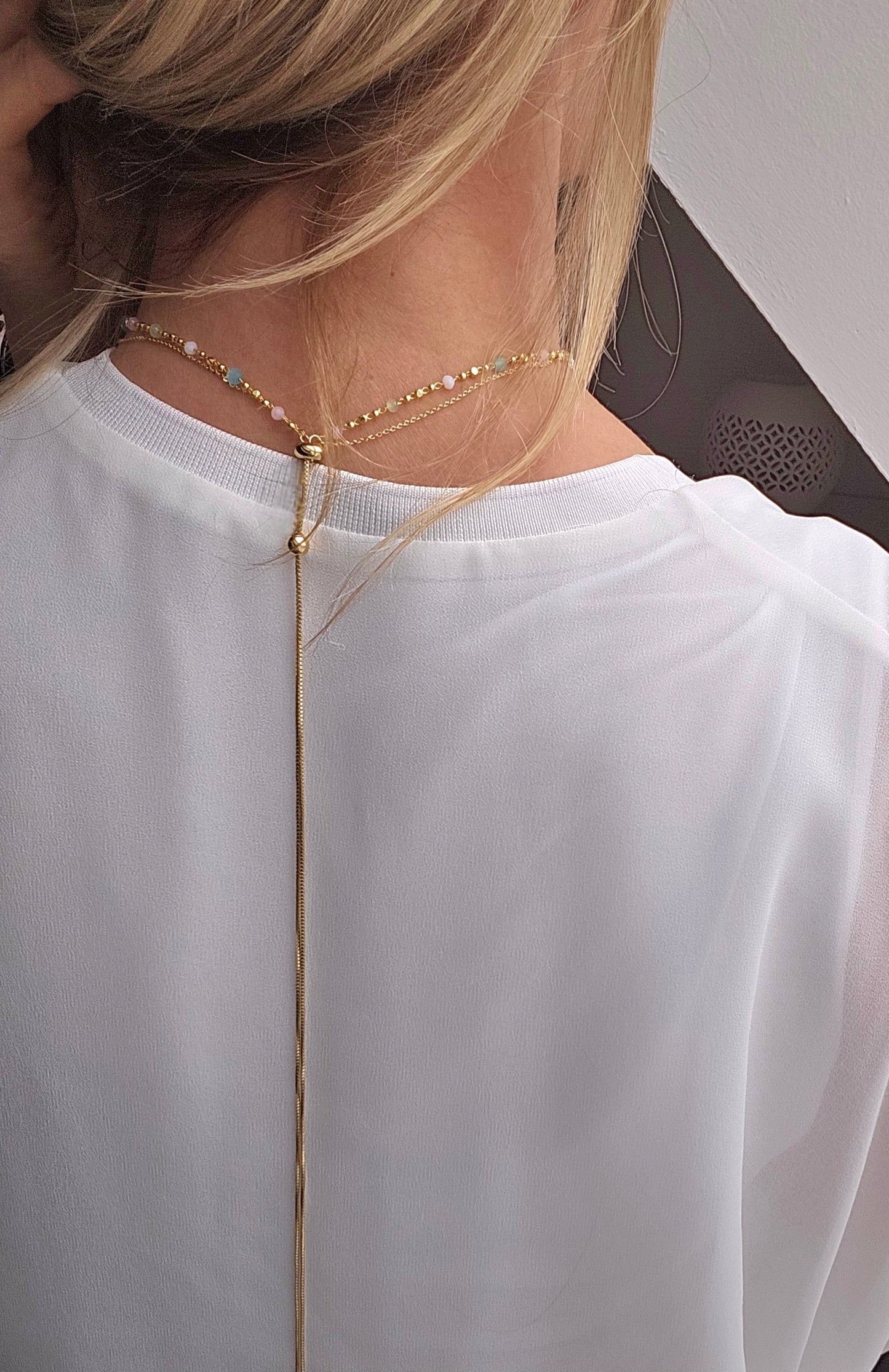 Collier PLURIEL or et vert