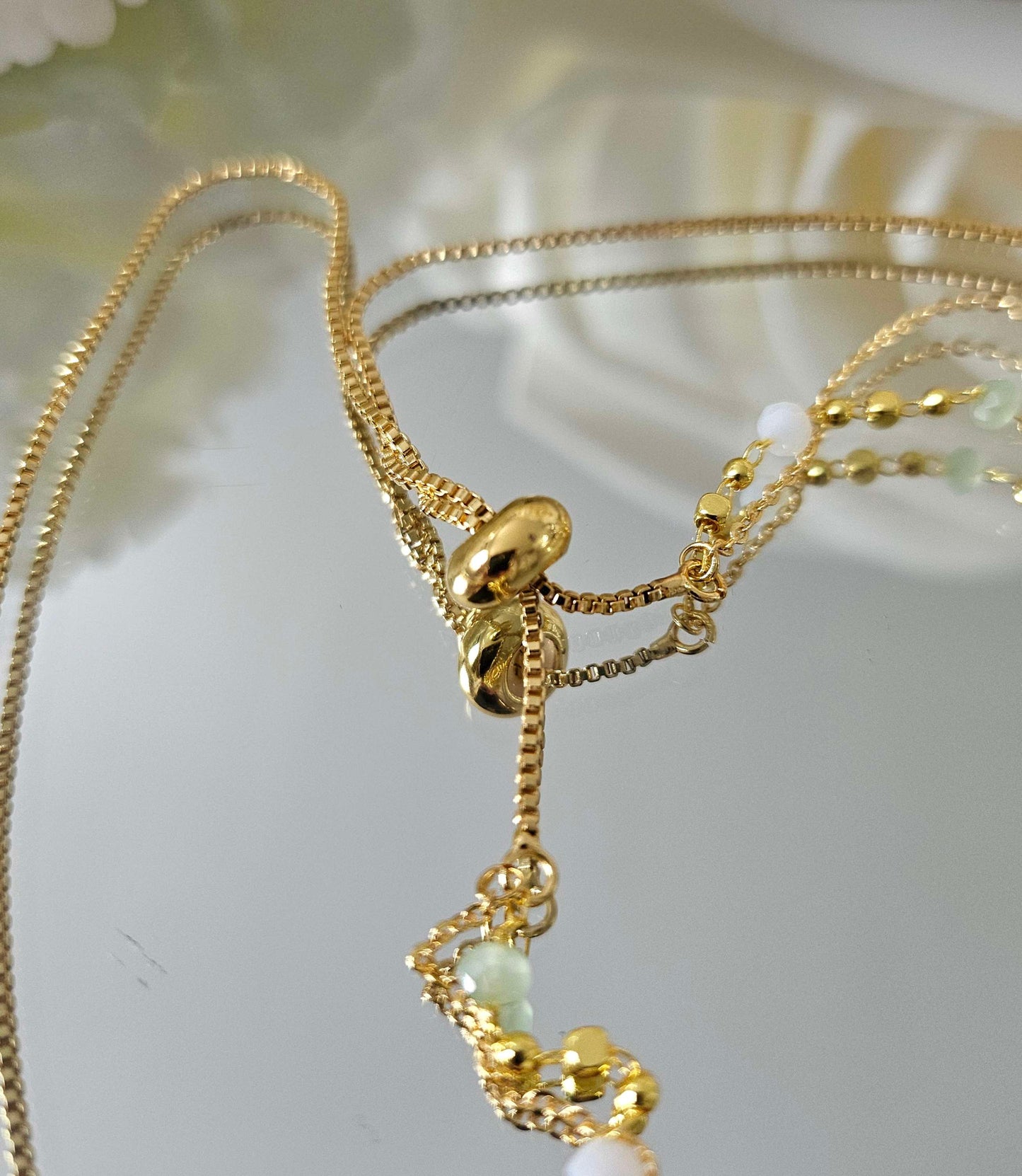 Collier PLURIEL or et vert