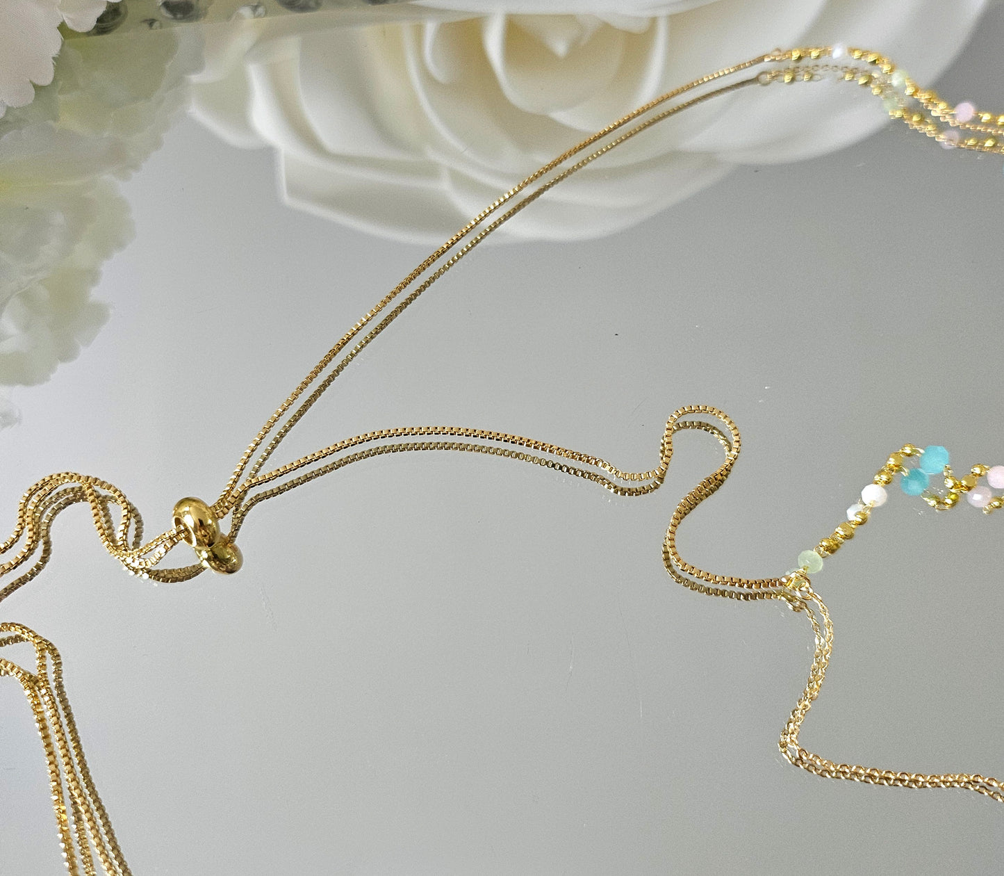 Collier PLURIEL or et vert