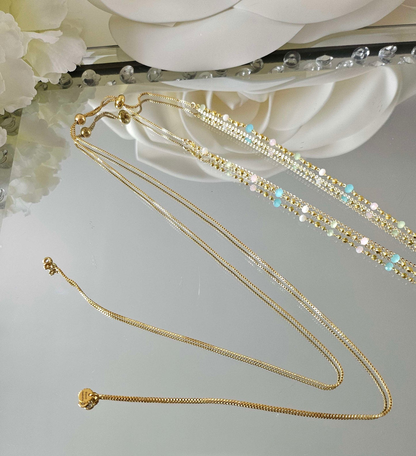 Collier PLURIEL or et vert