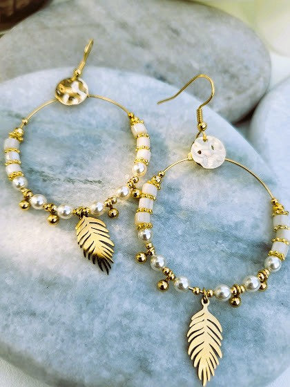 Boucles d'oreilles Paci blanc