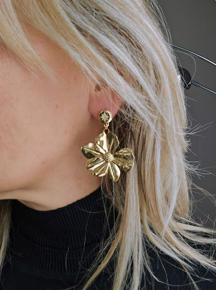 Boucles d'oreilles Fleur Or