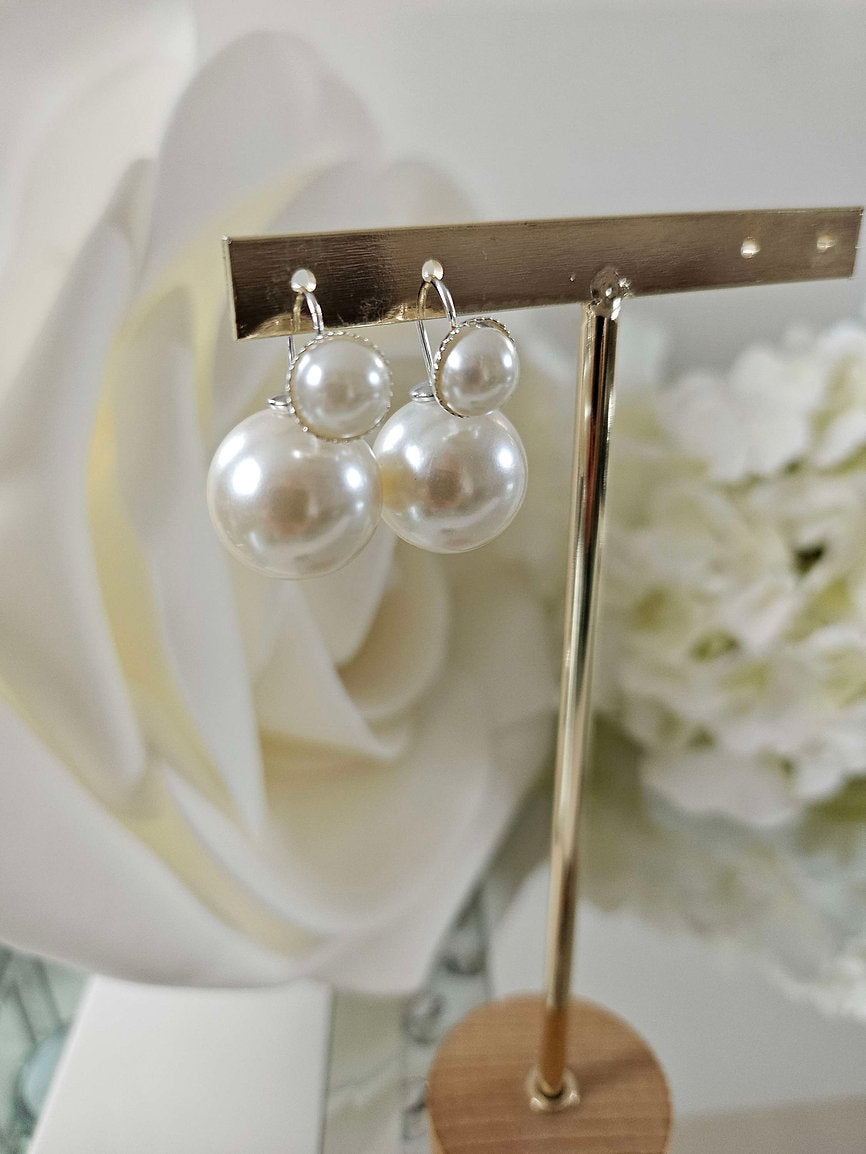 Boucles d'oreilles Blanche or