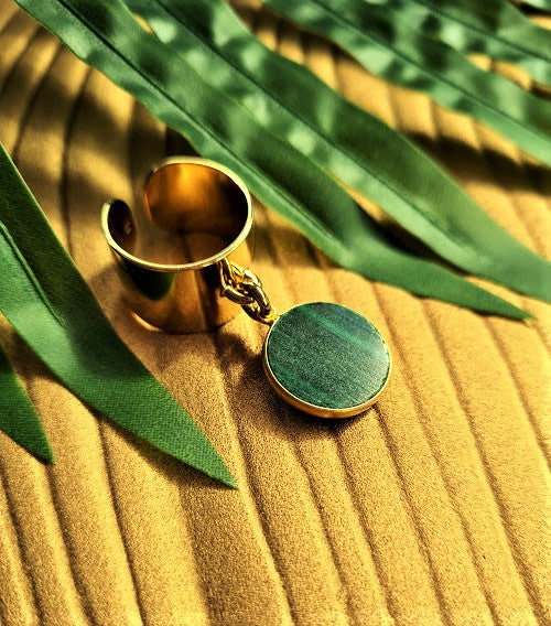 Gold plated medal ring