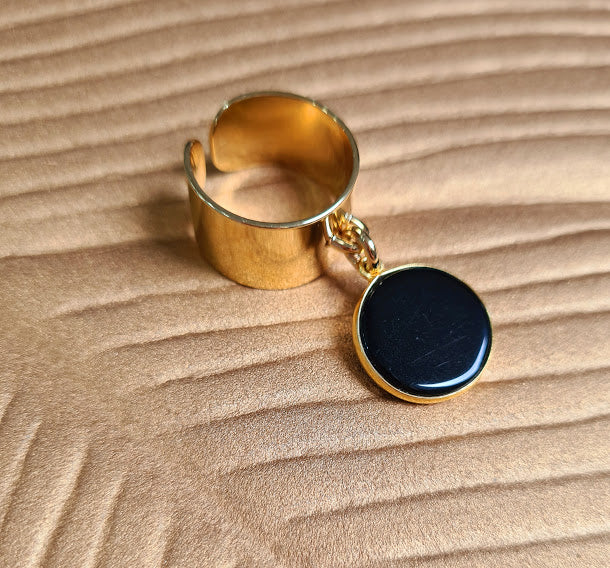 Gold plated medal ring