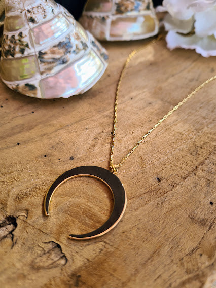 Gold Plated Crescent Moon Necklace
