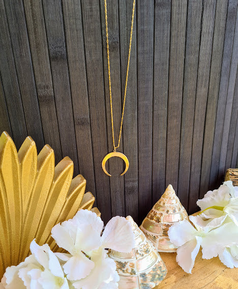 Gold Plated Crescent Moon Necklace