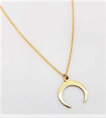 Gold Plated Crescent Moon Necklace