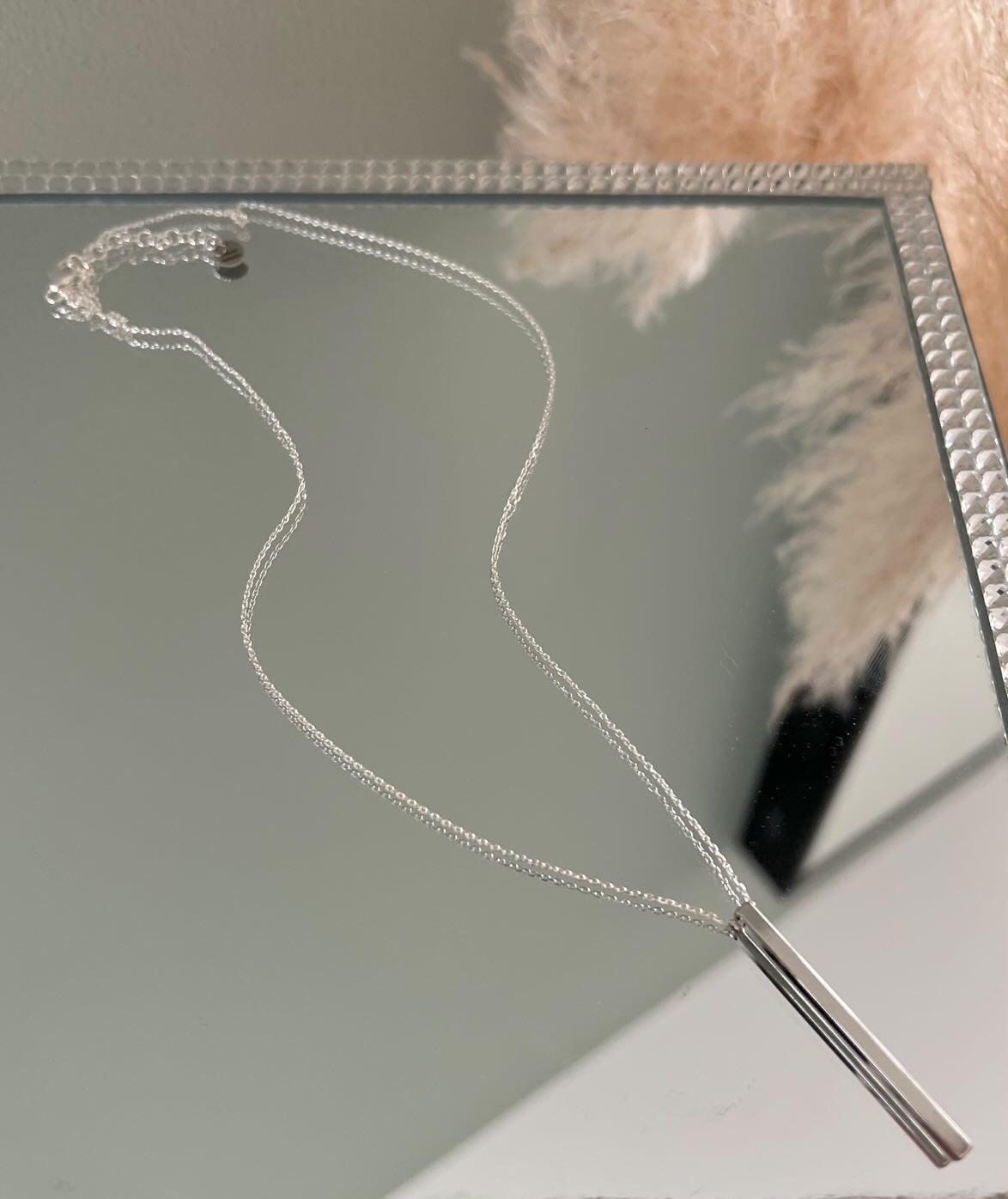 925 Silver Bar Necklace