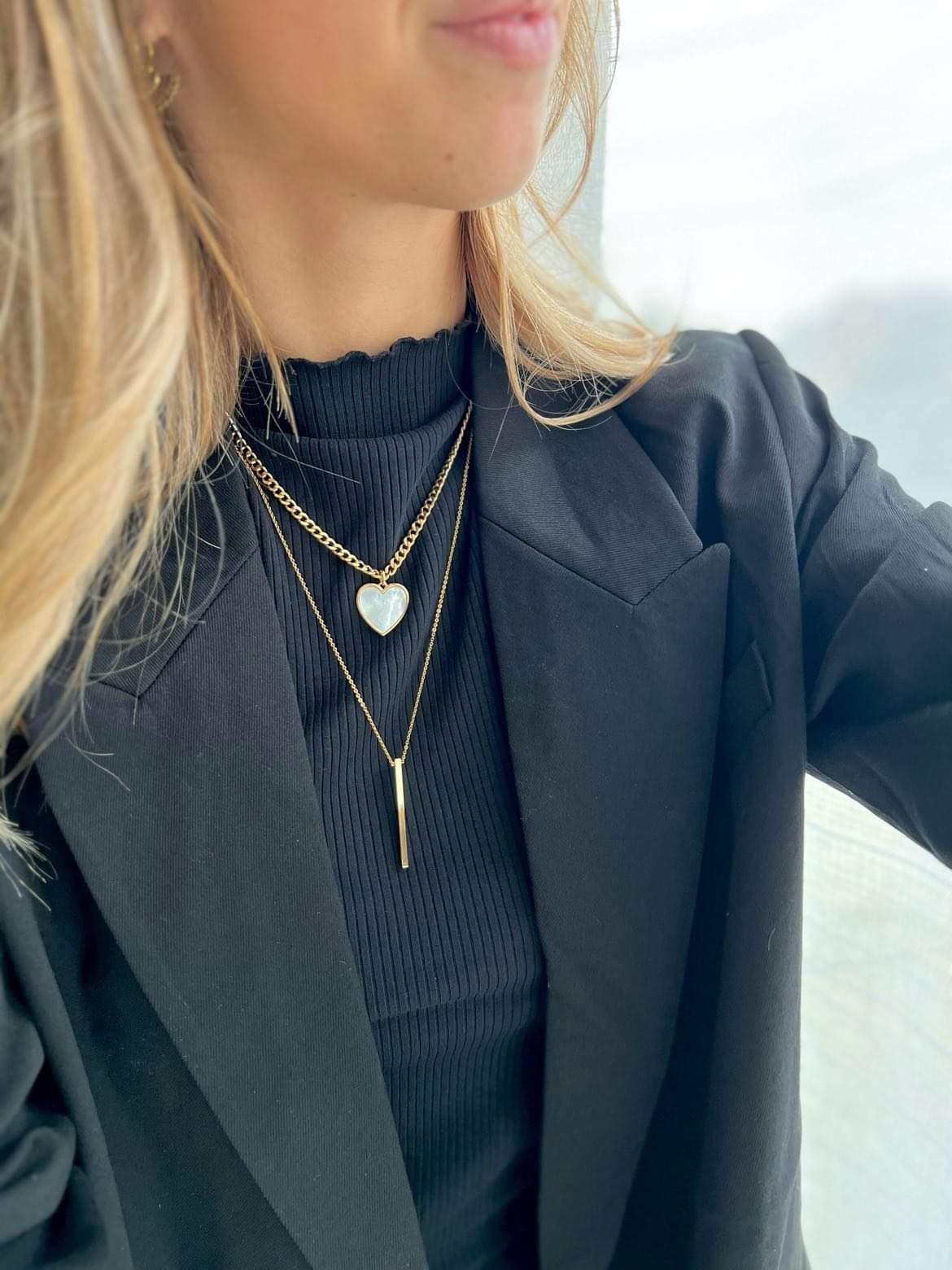 Collier barre Or
