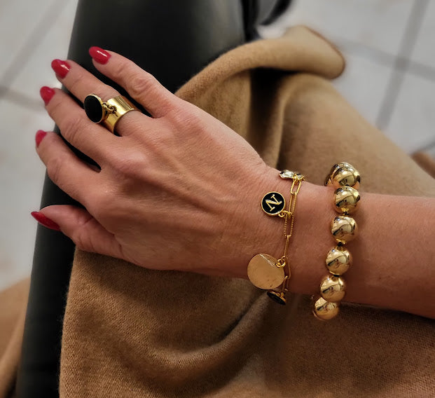 Gold Plated Personalized Initial Bracelet