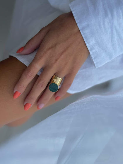 Gold plated medal ring