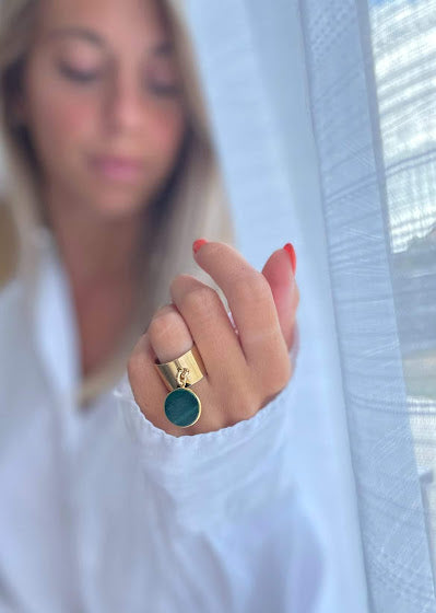 Gold plated medal ring