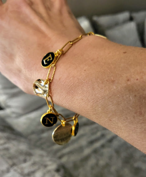 Gold Plated Personalized Initial Bracelet