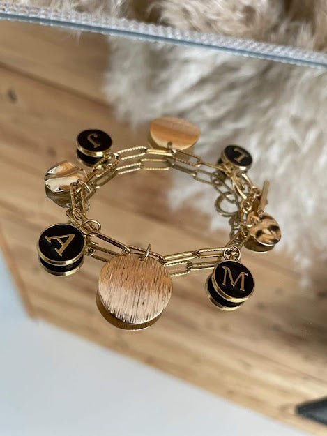 Gold Plated Personalized Initial Bracelet