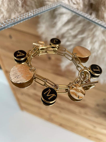 Gold Plated Personalized Initial Bracelet