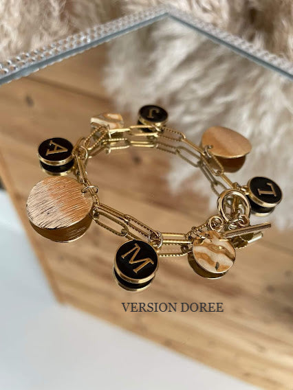 Gold Plated Personalized Initial Bracelet