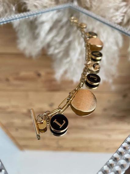 Gold Plated Personalized Initial Bracelet