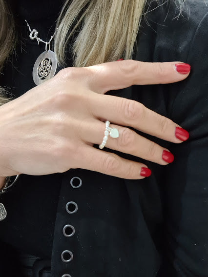 Bague Nacre avec Pampille