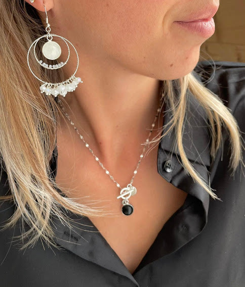 Collier Romance en argent noir