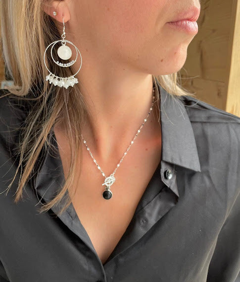 Collier Romance en argent noir