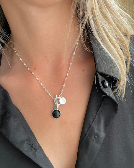 Collier Romance en argent noir