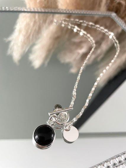 Collier Romance en argent noir