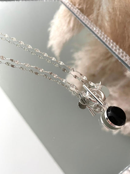 Collier Romance en argent noir