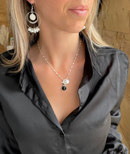Collier Romance en argent noir