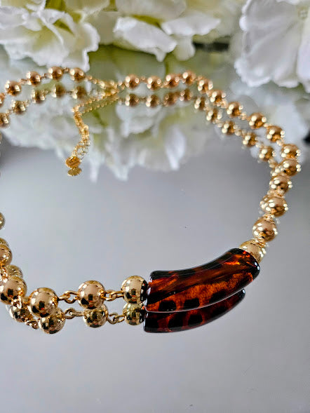 Yuka necklace in gold plated brass