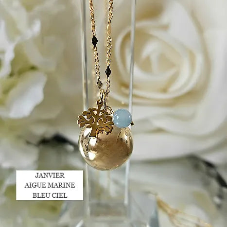 Bola collier de grossesse unique avec une pierre et Arbre de Vie
