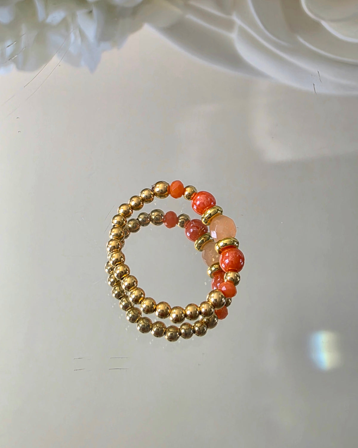Gold plated silver ring with fine stone | OFELI