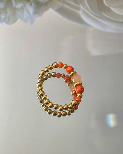 Gold plated silver ring with fine stone | OFELI