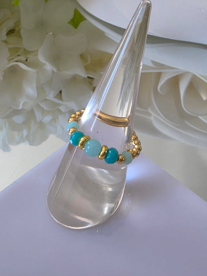 Gold plated silver ring with fine stone | OFELI