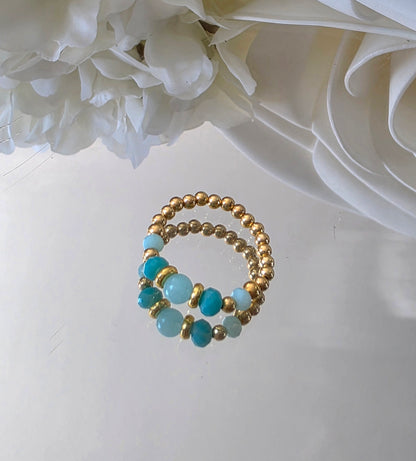 Gold plated silver ring with fine stone | OFELI