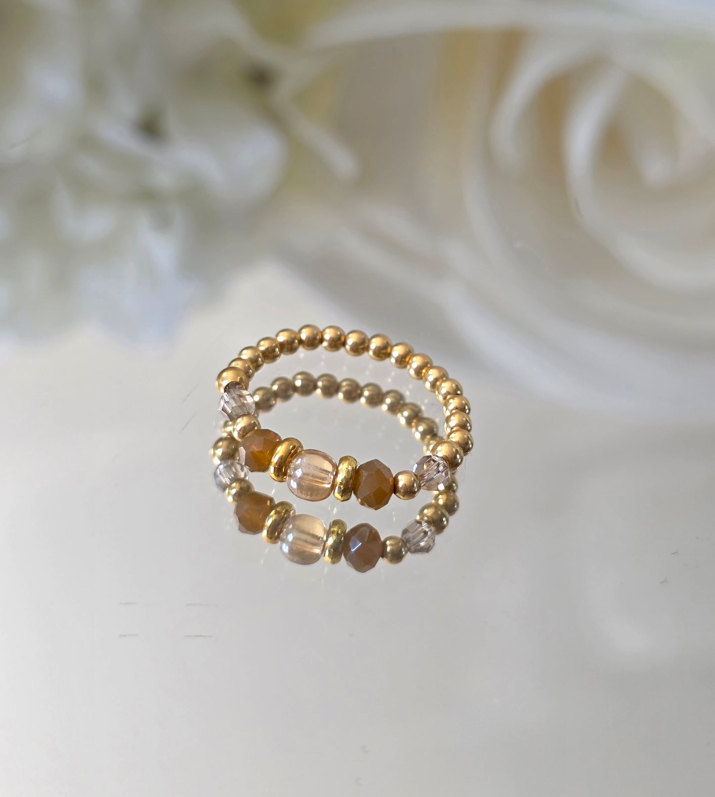 Gold plated silver ring with fine stone | OFELI