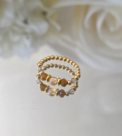 Gold plated silver ring with fine stone | OFELI