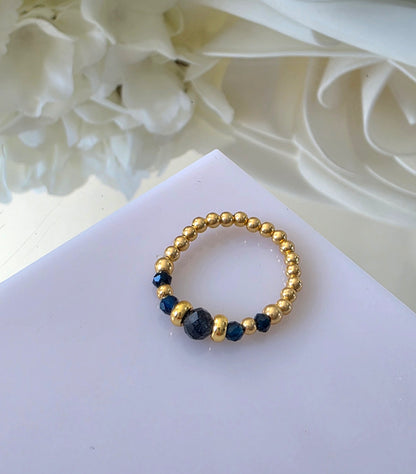 Gold plated silver ring with fine stone | OFELI