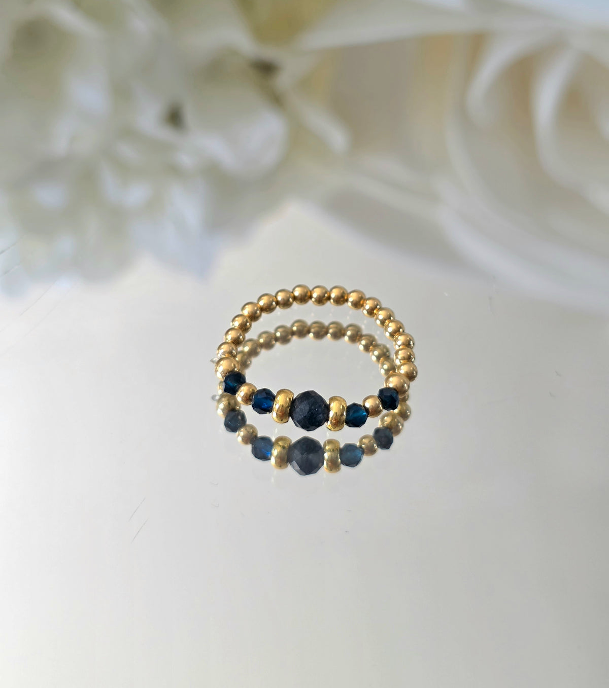 Gold plated silver ring with fine stone | OFELI