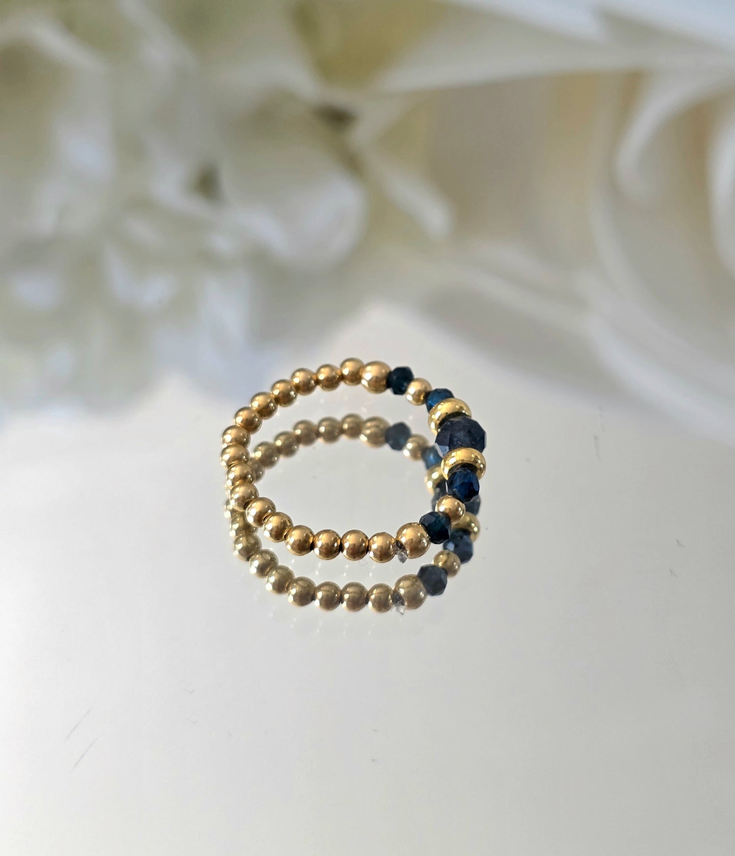 Gold plated silver ring with fine stone | OFELI
