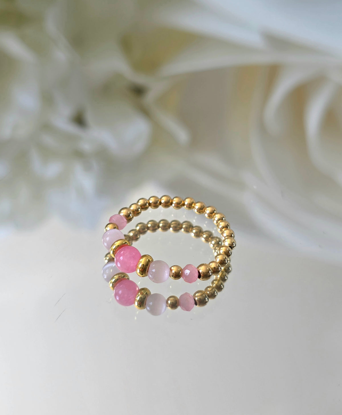Gold plated silver ring with fine stone | OFELI