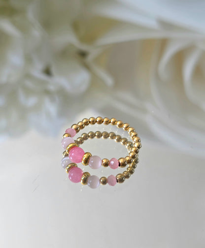 Gold plated silver ring with fine stone | OFELI