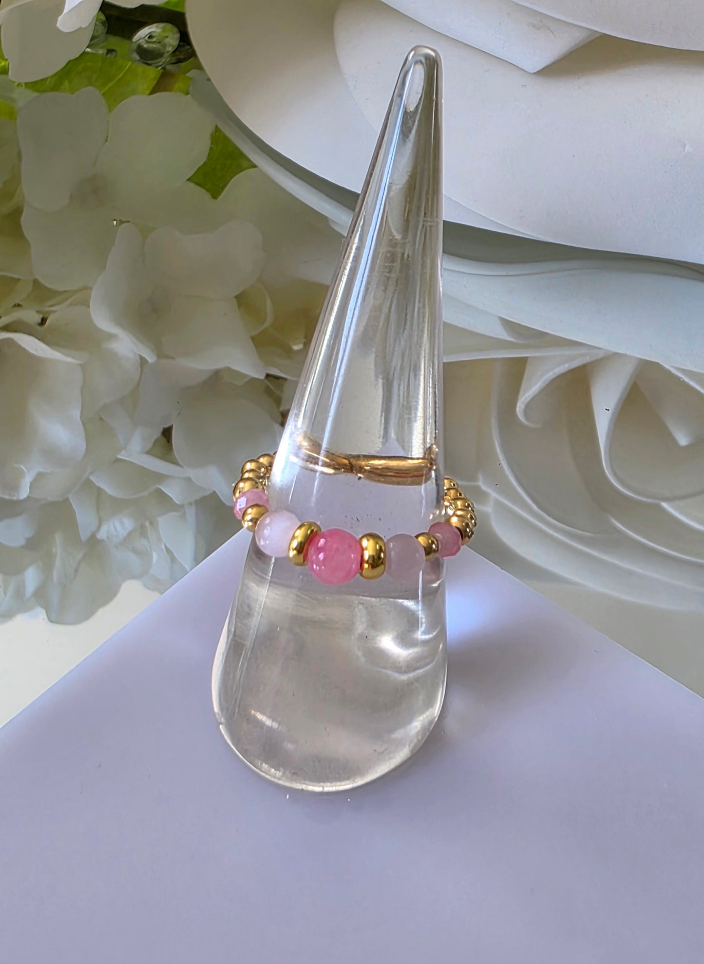 Gold plated silver ring with fine stone | OFELI