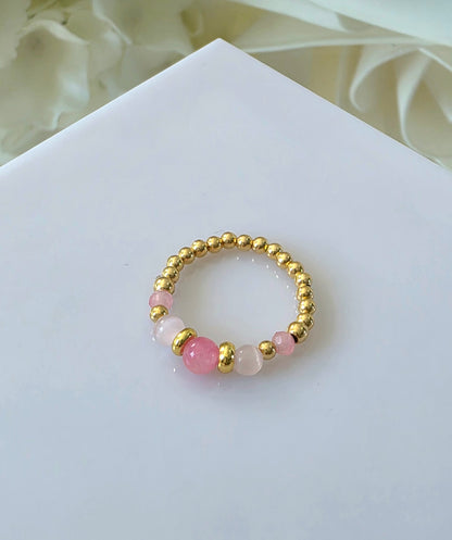 Gold plated silver ring with fine stone | OFELI