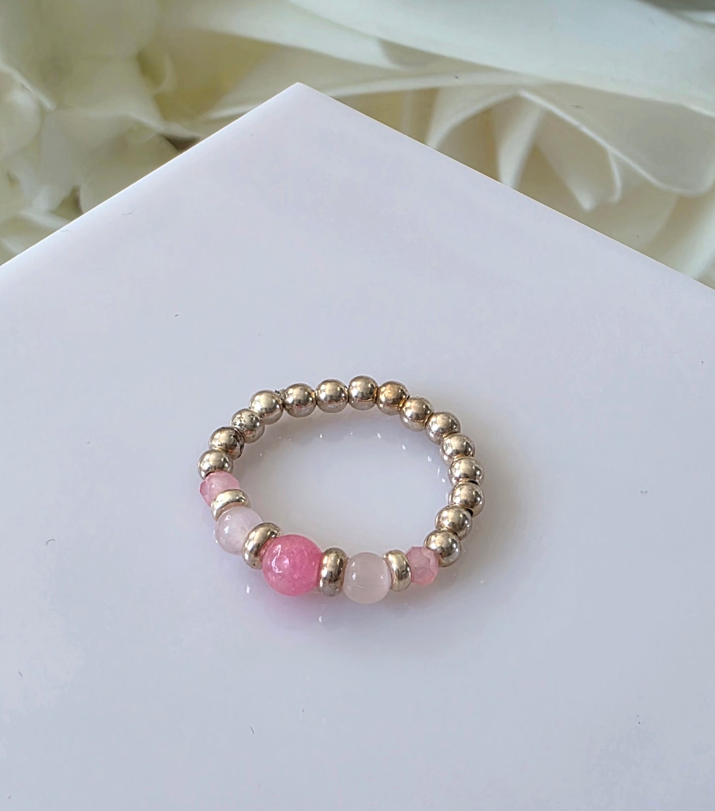 Gold plated silver ring with fine stone | OFELI