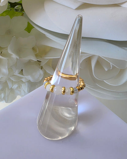 Gold plated silver ring with fine stone | OFELI