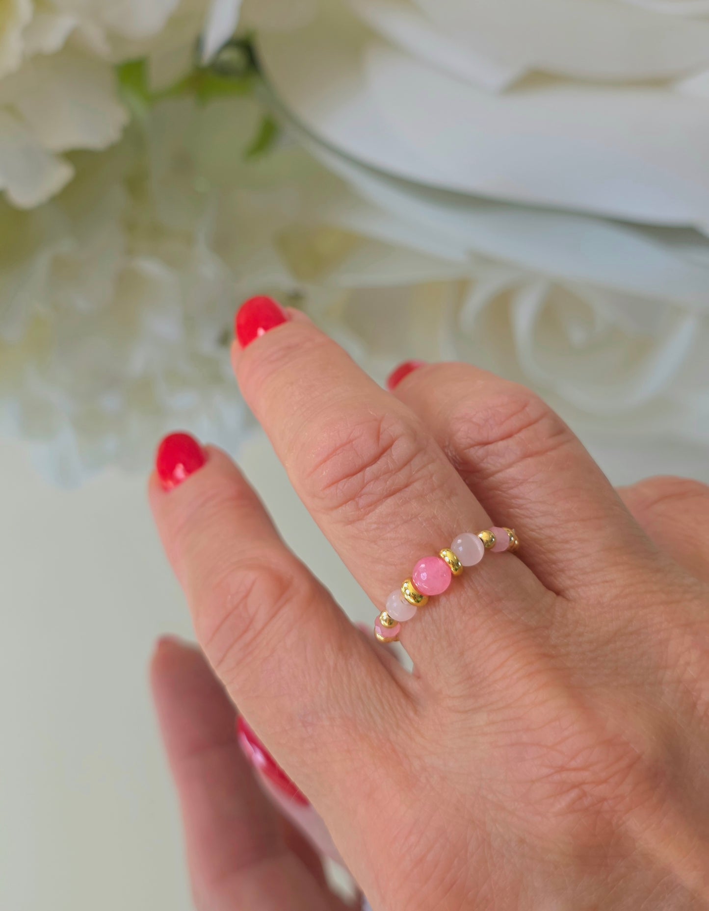 Gold plated silver ring with fine stone | OFELI